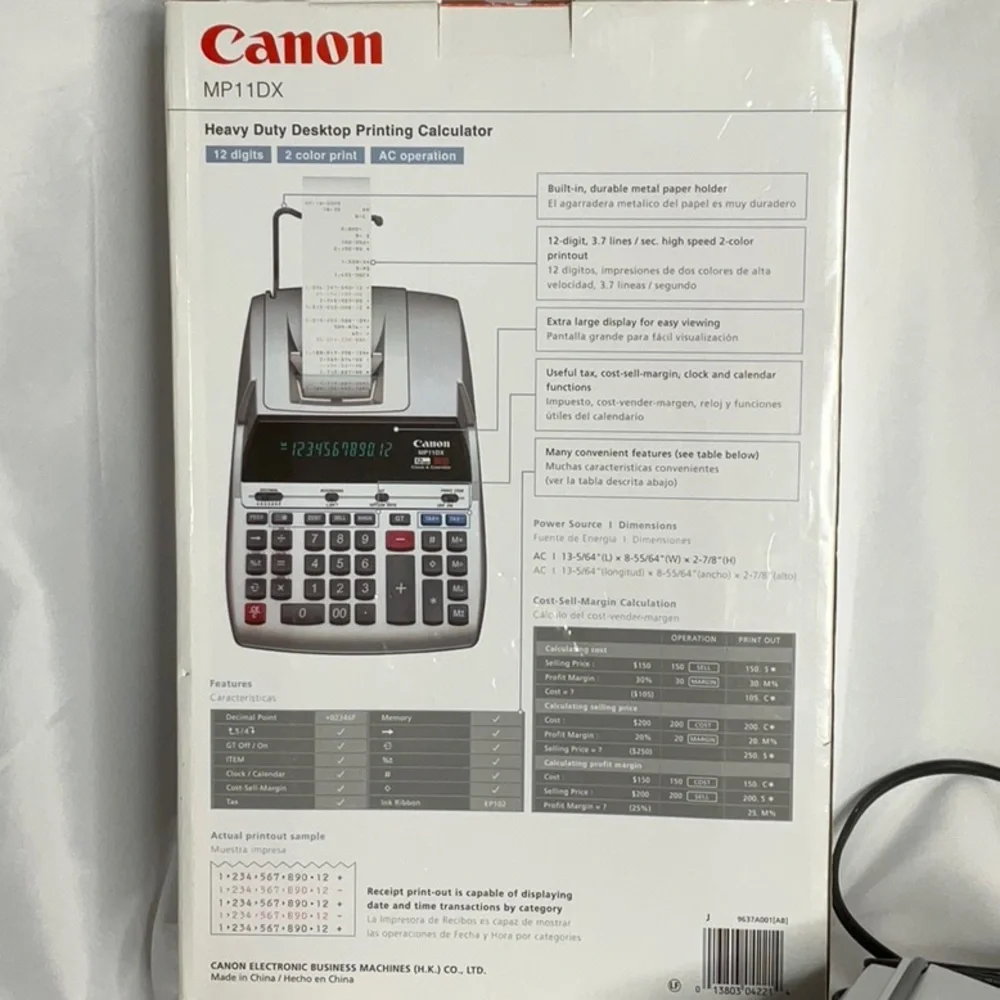 Canon MP11DX Printing Calculator - Silver NWT